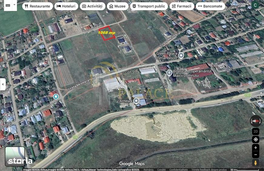 Teren de 1068 mp, în Popricani
