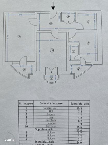 Apartament cu 2 camere, mobilat în Decebal