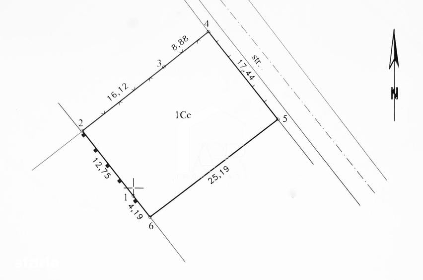 Teren de 431 mp, în Vest