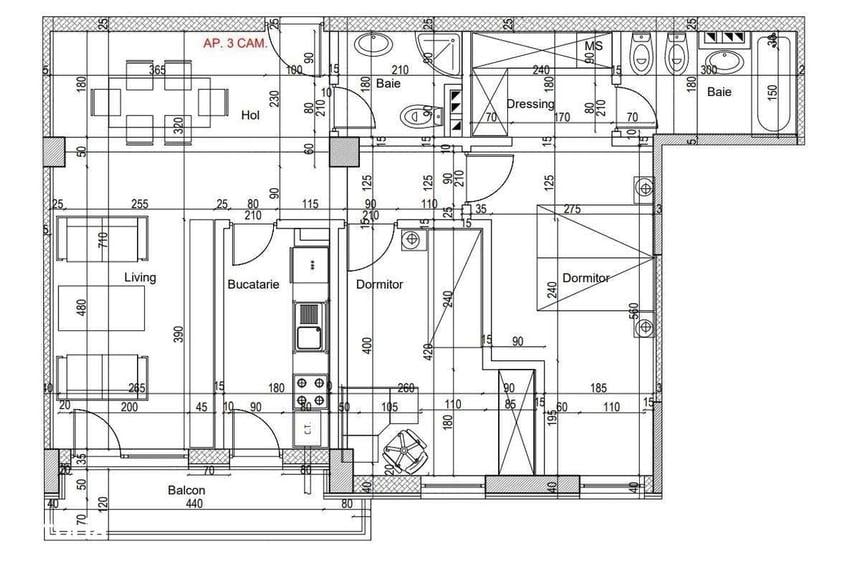 Apartament cu 3 camere în Albert