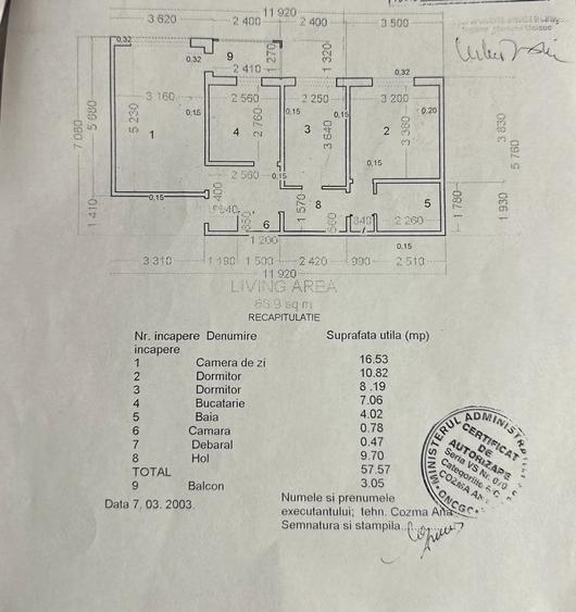 Apartament cu 3 camere decomandat în Spital
