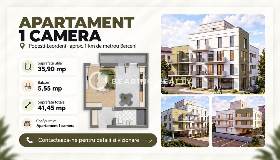 0% comision | Garsoniera | Proiect boutique langa metrou Berceni