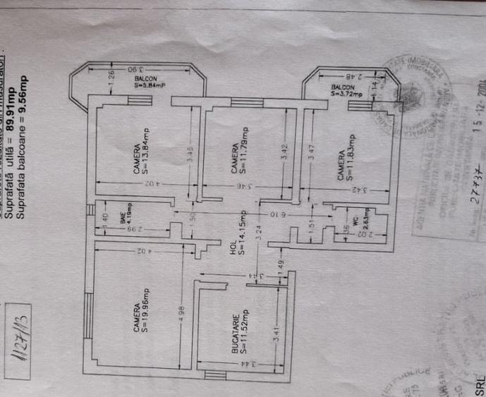 Apartament cu 4 camere decomandat în Central