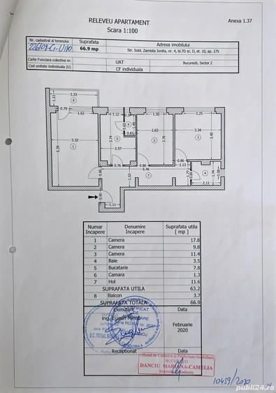 Apartament cu 3 camere decomandat în Pantelimon