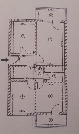 Apartament cu 3 camere decomandat în Berca