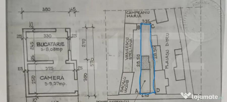 Casă cu 2 camere cu Teren 137 Mp în Central