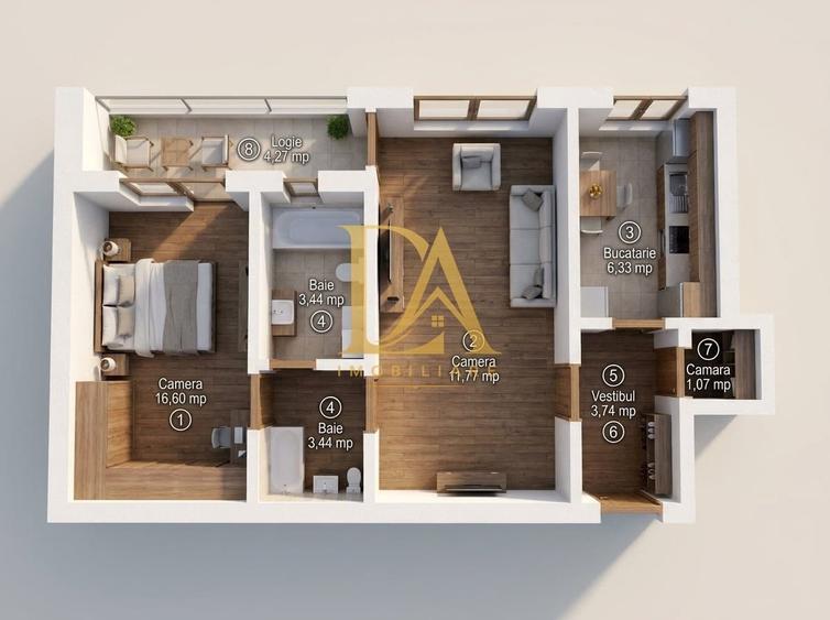 Apartament cu 2 camere semidecomandat în Bucureștii Noi
