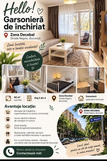 Garsonieră decomandată în Decebal
