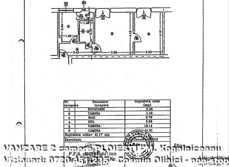 Apartament cu 2 camere semidecomandat, mobilat în Ultracentral