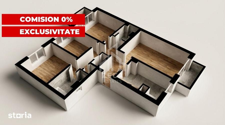 Apartament cu 4 camere decomandat în Rahova