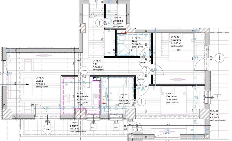 Apartament cu 3 camere decomandat în Frumoasa