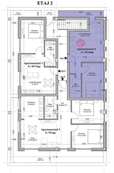 SE VINDE apartament NOU in Falticeni, 2 camere, etaj 2 - 4