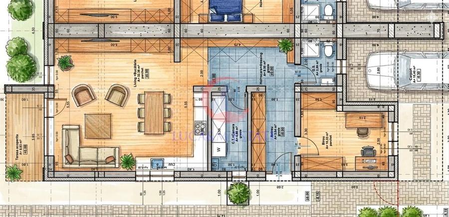 Duplex cu 4 camere cu Canalizare în Dumbrăvița