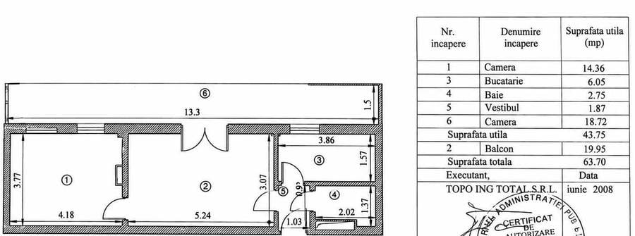 Apartament cu 2 camere semidecomandat în Victoriei