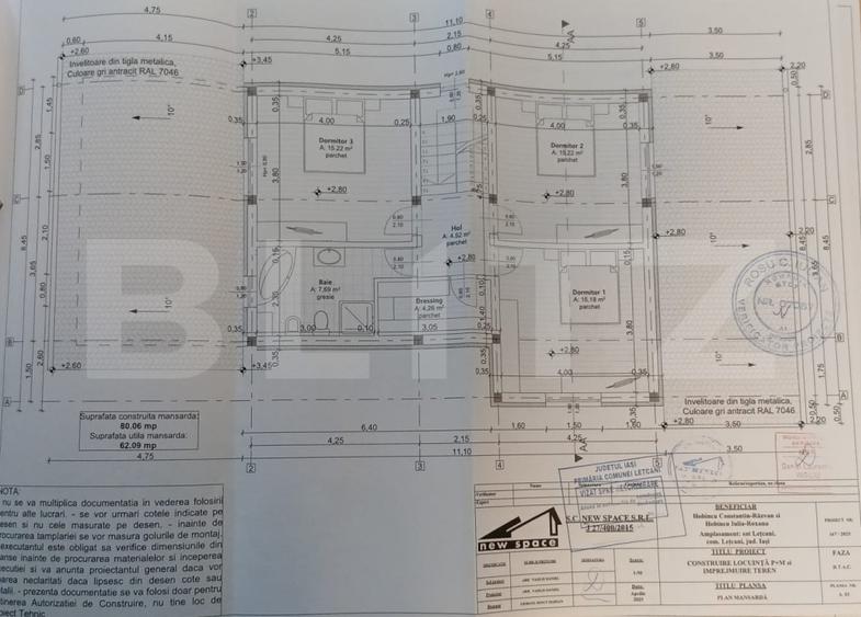 Teren Construcții intravilan de 1267 mp, în Lețcani