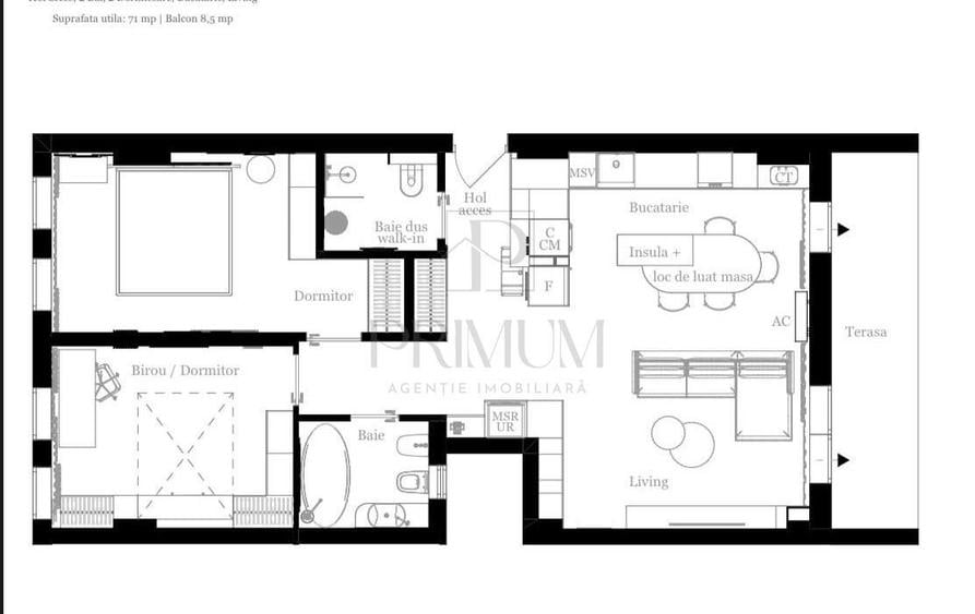 Apartament cu 3 camere decomandat, mobilat în Aradului