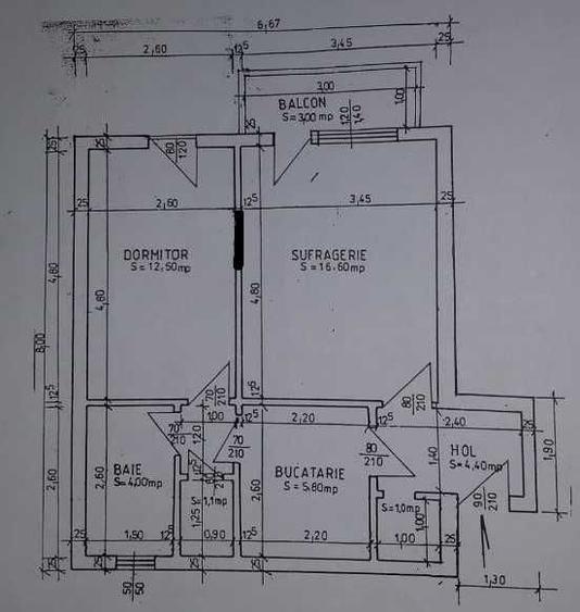 Apartament cu 2 camere decomandat în Războieni