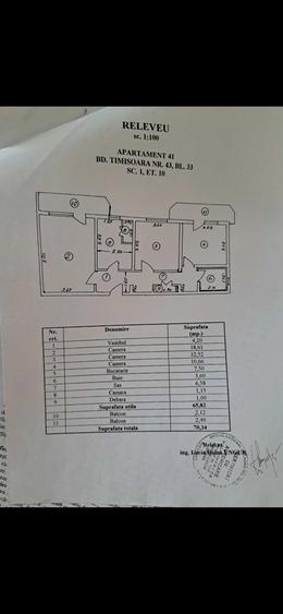 Apartament cu 3 camere decomandat în Central