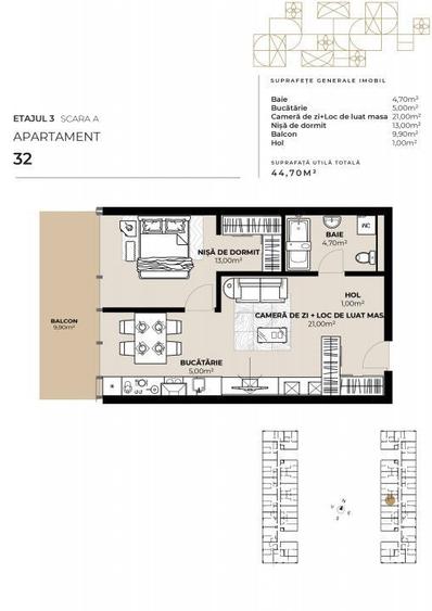 Apartament cu 2 camere în Gară
