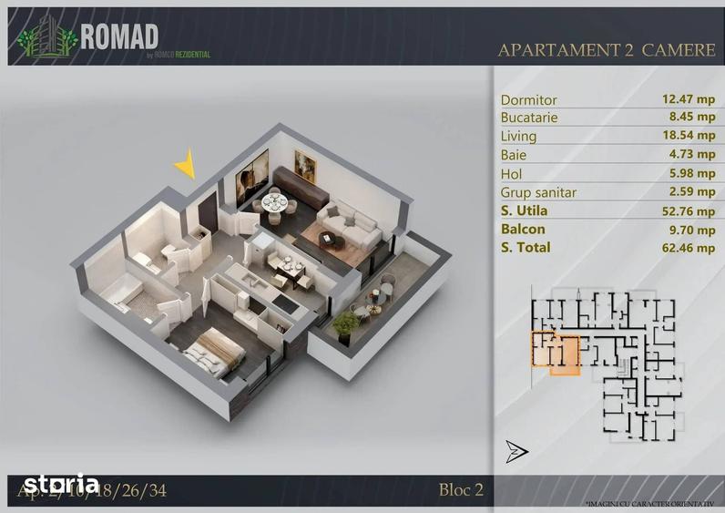 Apartament cu 2 camere decomandat în Industriilor