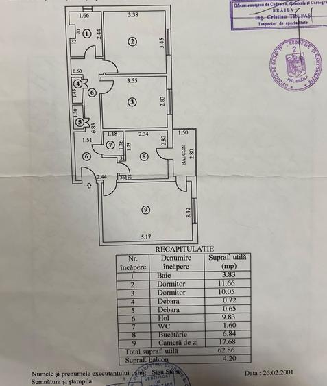 Apartament cu 3 camere decomandat în Buzaului