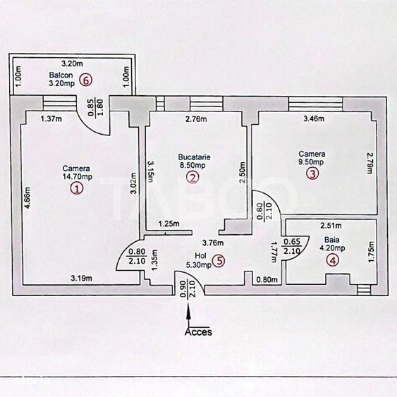 Apartament cu 2 camere decomandat în Șelimbăr