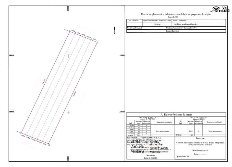 Teren Construcții intravilan de 2620 mp, în Popești-Leordeni