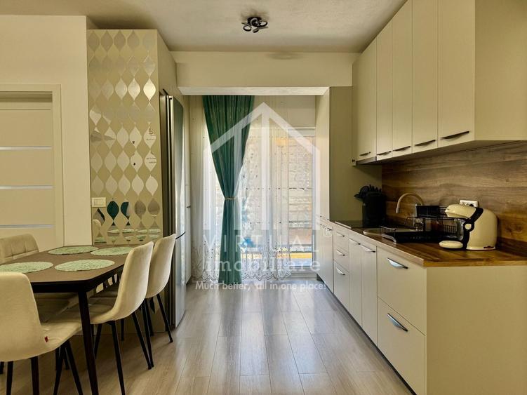 Apartament cu 3 camere semidecomandat, mobilat în Exterior Vest