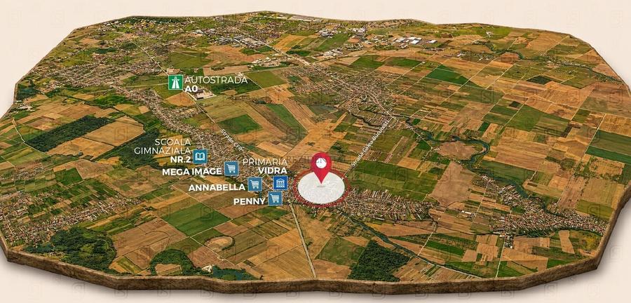 Teren Construcții intravilan de 1562 mp, în Vidra