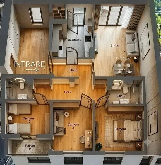 Apartament cu 4 camere decomandat în Ștrand