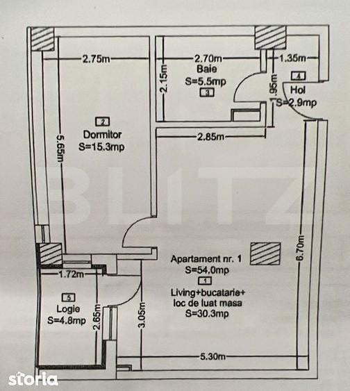 Apartament cu CF finisat complet decomandat cu 2 camere! - 1