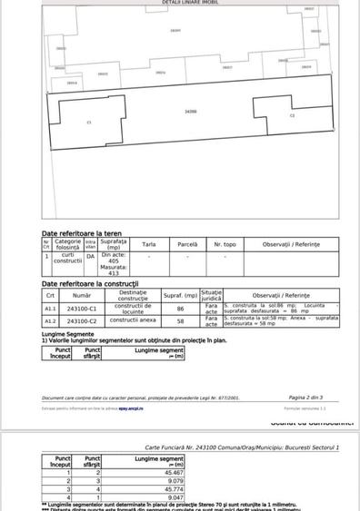 Teren Construcții intravilan de 405 mp, în Aviației