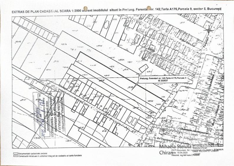 Teren Construcții intravilan de 1000 mp, în Prelungirea Ferentari