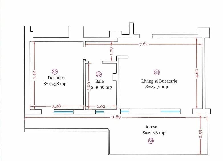 Apartament cu 2 camere decomandat, mobilat în Torontalului