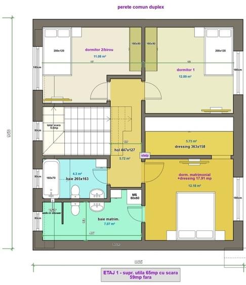 Duplex cu 4 camere cu Canalizare în 1 Decembrie 1918