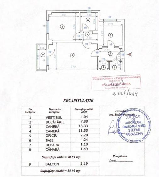 Apartament cu 2 camere semidecomandat în 1 Decembrie 1918