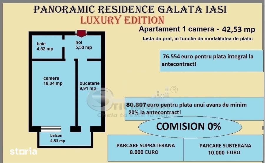 Garsonieră decomandată în Galata