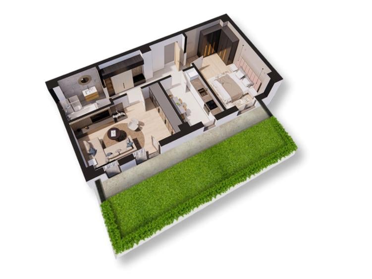 Apartament cu 2 camere decomandat în Rediu