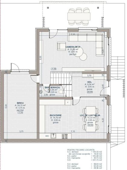 Casă cu 5 camere cu Teren 523 Mp în Ciurila