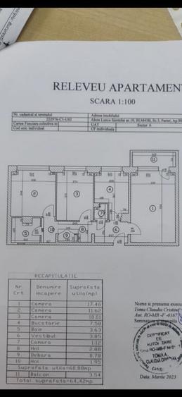 Apartament cu 3 camere decomandat în Drumul Taberei