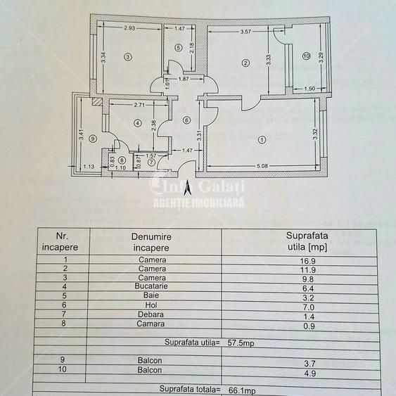 Apartament cu 3 camere în Țiglina 2