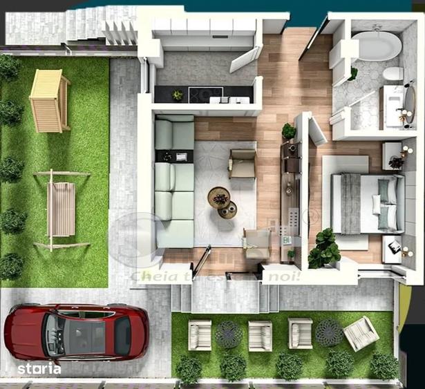 Apartament cu 2 camere decomandat în Miroslava