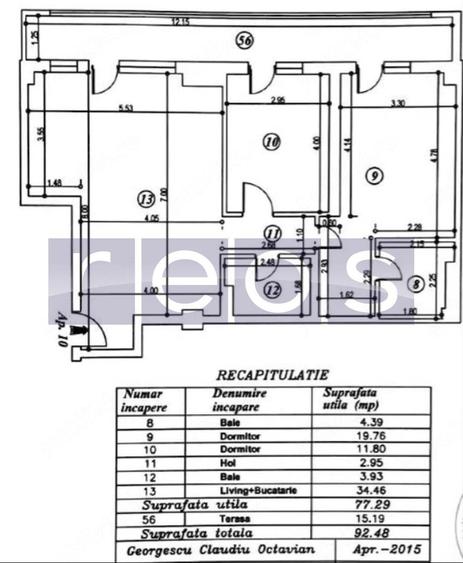 Apartament cu 3 camere în Dămăroaia