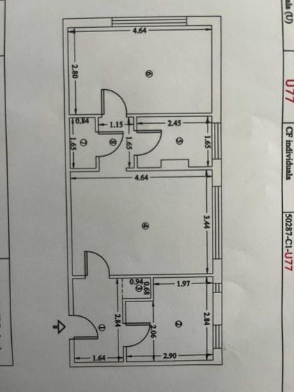Apartament cu 2 camere semidecomandat în Central