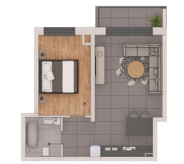 Apartament 2 camere, 48,42mp, ansamblu NZEB, zona Terra - 3