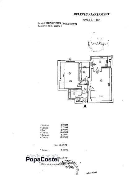 Piata Romana la metrou 2 camere decomandate 46,68 mp etaj 4/8 nemobilat, lift - 12