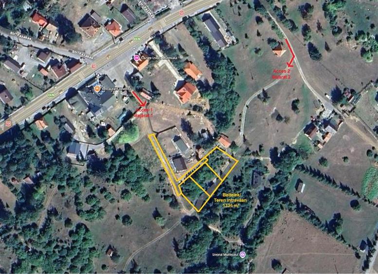 Teren Construcții intravilan de 1336 mp, în Izvoru Mureșului