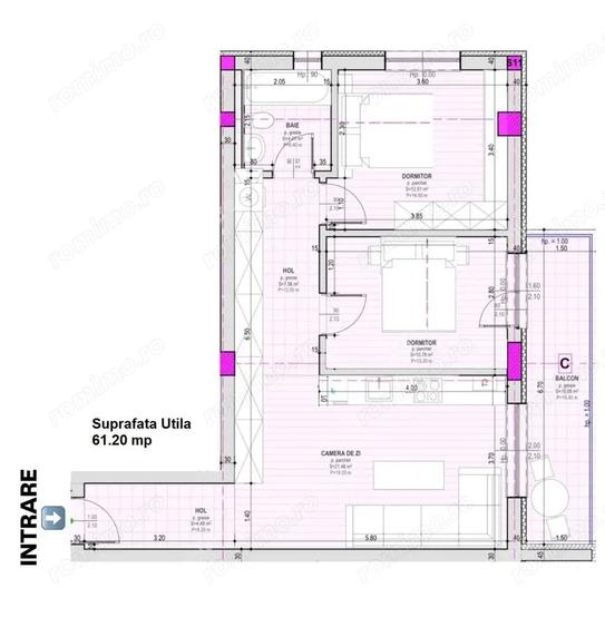 Apartament intabulat cu 3 camere finisat la cheie etaj 2 zona Brana - 5