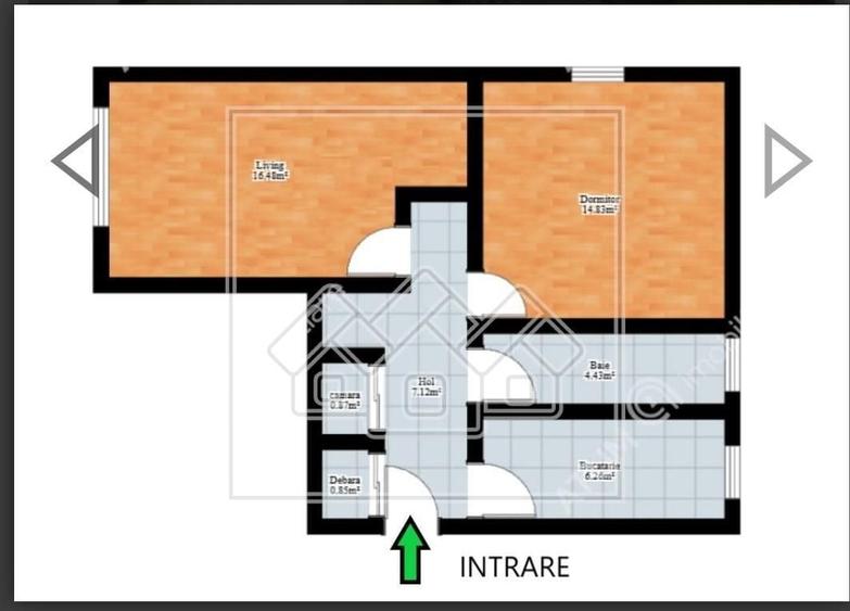 Apartament cu 2 camere decomandat în Terezian