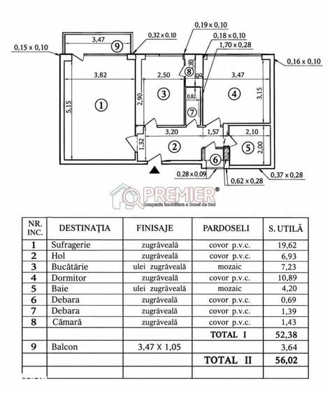 Apartament cu 2 camere decomandat în Tineretului